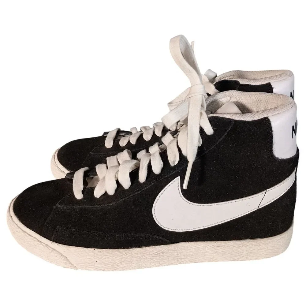 Nike Blazer Mid Boys Size 4Y Black Athletic Casual Shoes Sneakers DA4672-001